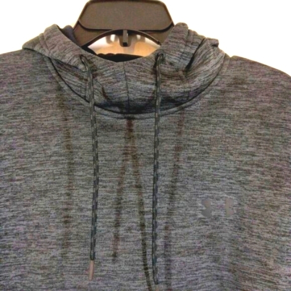 Under Armour ColdGear Mens Gray Loose Fit Pullover Hoodie. Mock Neck - Picture 3 of 5